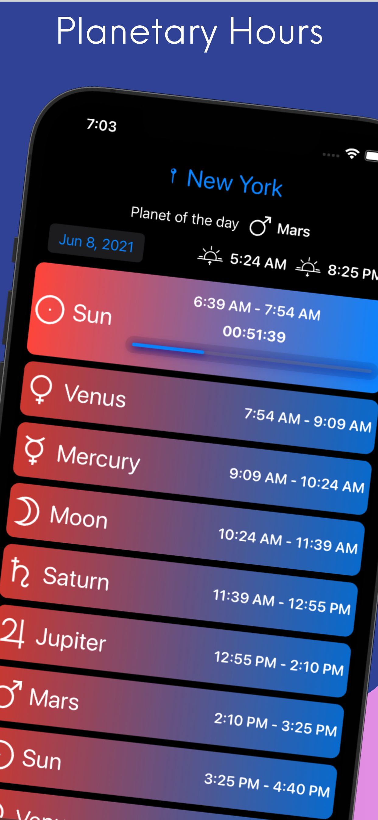 planetary hours iOS app