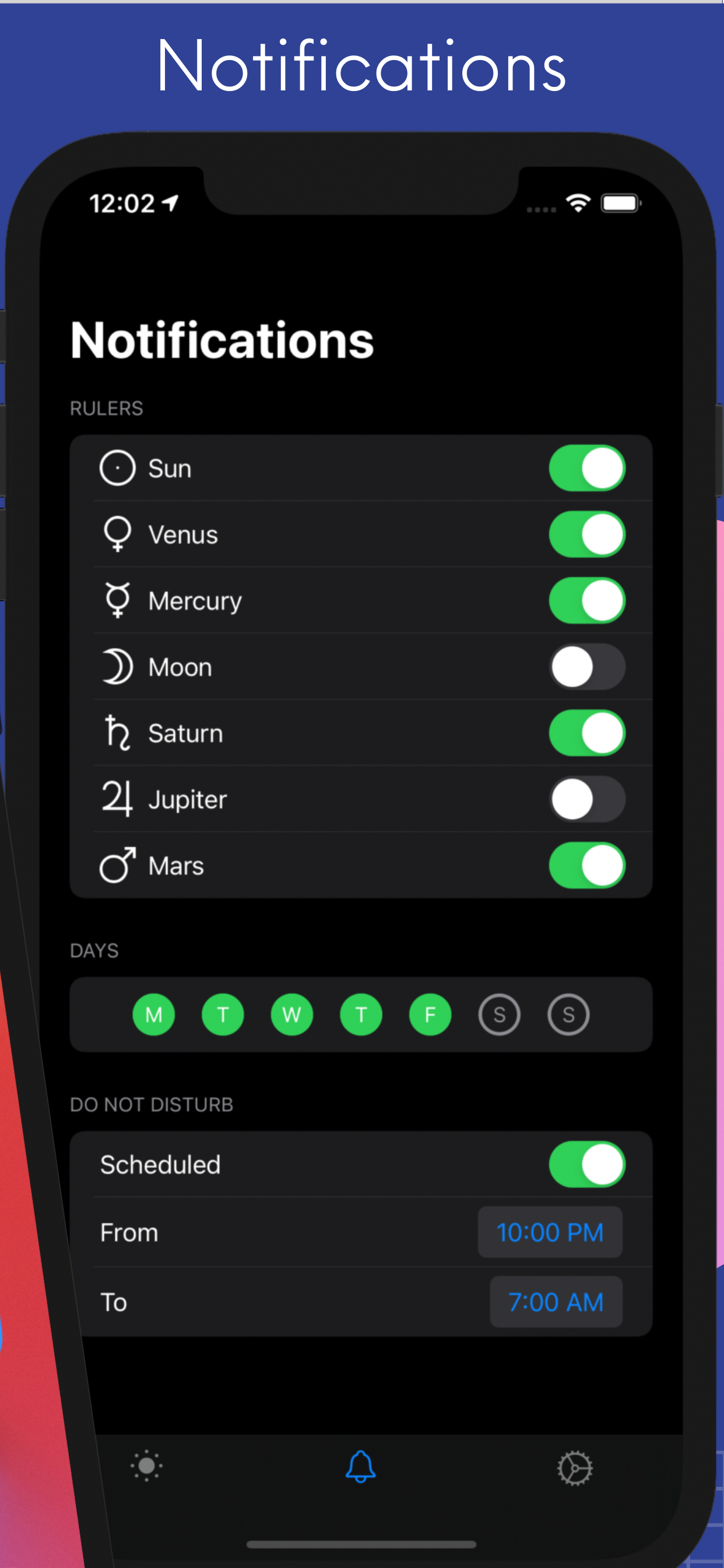 planetary hours iOS alarm